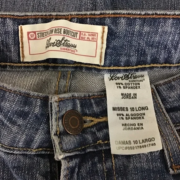 LEVIS WOMEN STRETCH LOW RISE BOOT CUT JEANS SIZE 10 LONG - Picture 4 of 6
